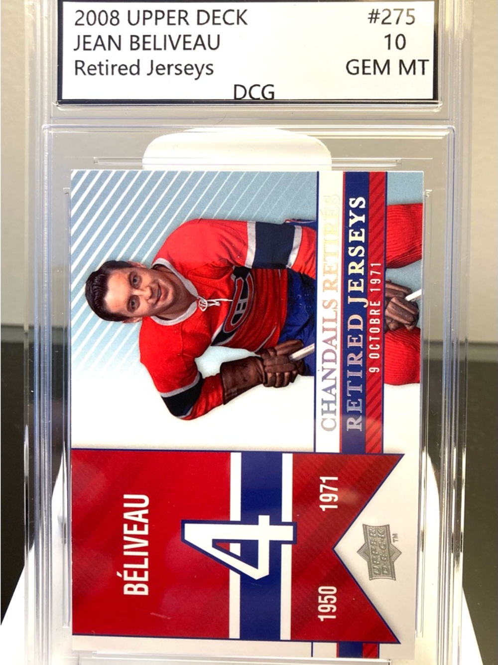 Upper Deck Jean Beliveau Retired Jerseys Hockey Card - Red
